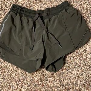 Army green lulu shorts